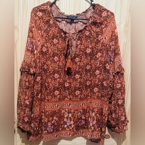 American Eagle Outfitters Bohemian Floral Blouse women’s XL